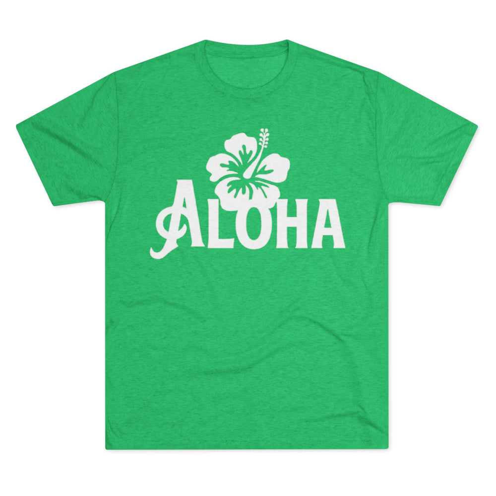 Next Level 6010 | Unisex Vintage Aloha Hibiscus Unisex Tri-Blend Tee – Retro Beach Vibes