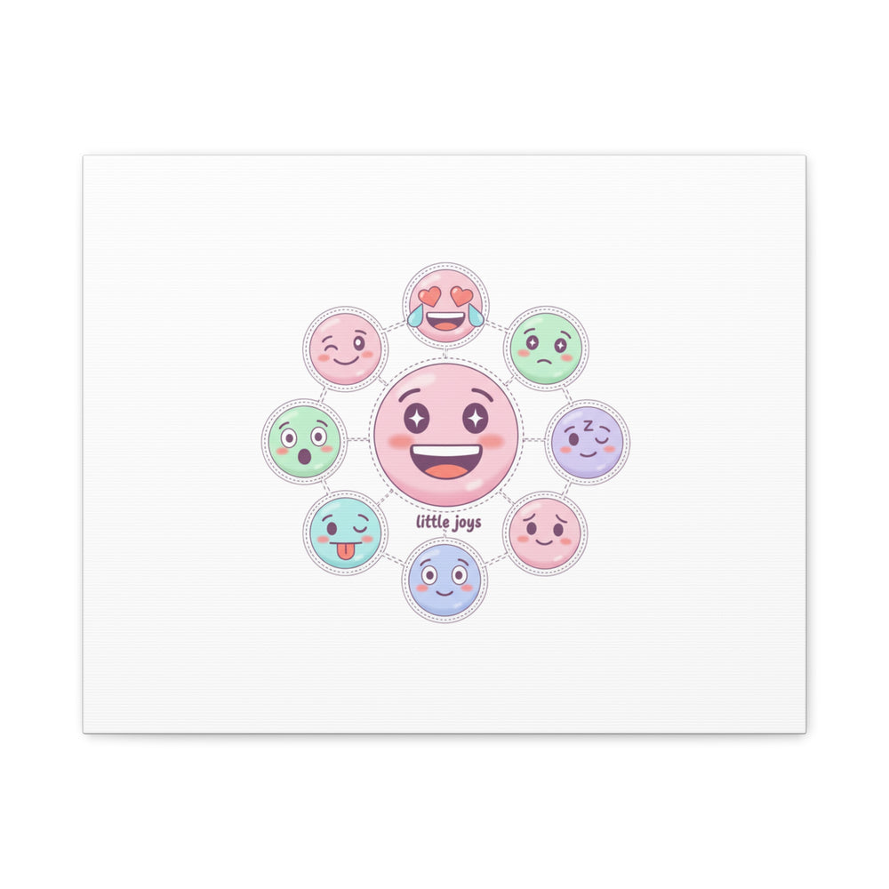 Hand-Drawn Emoticon Sticker Pattern Canvas | Cute Emoji Repeat Print