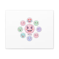 Hand-Drawn Emoticon Sticker Pattern Canvas | Cute Emoji Repeat Print