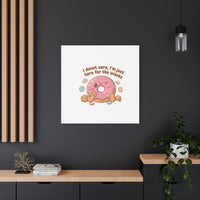 Donut Snacks Pun Canvas | Food & Snack Humor, Cozy Kawaii Art