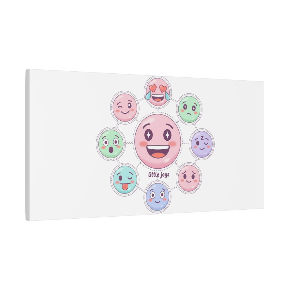 Hand-Drawn Emoticon Sticker Pattern Canvas | Cute Emoji Repeat Print