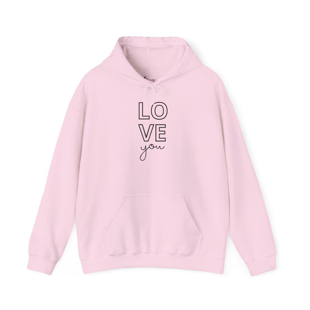 Gildan 18500 |Unisex "Love You" Graphic Hoodie | Cozy Valentine's Pullover & Matching Couples Sweatshirt
