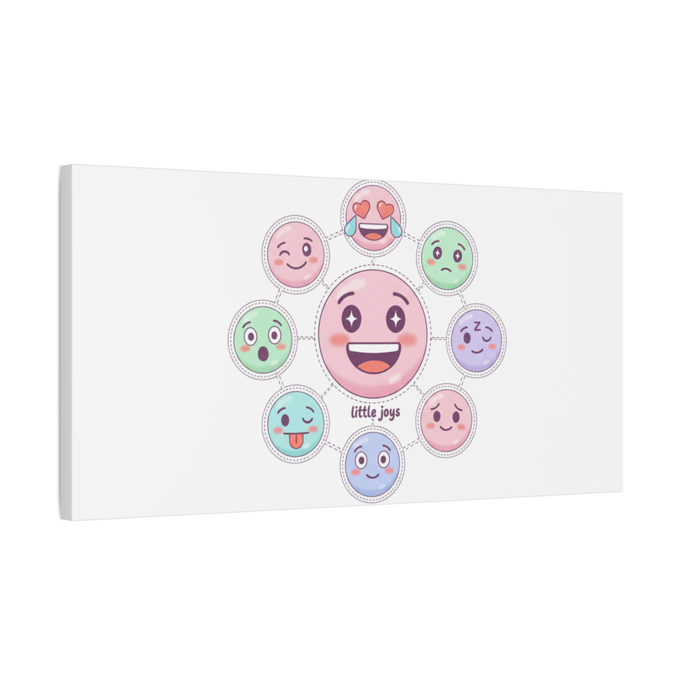 Hand-Drawn Emoticon Sticker Pattern Canvas | Cute Emoji Repeat Print