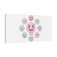 Hand-Drawn Emoticon Sticker Pattern Canvas | Cute Emoji Repeat Print