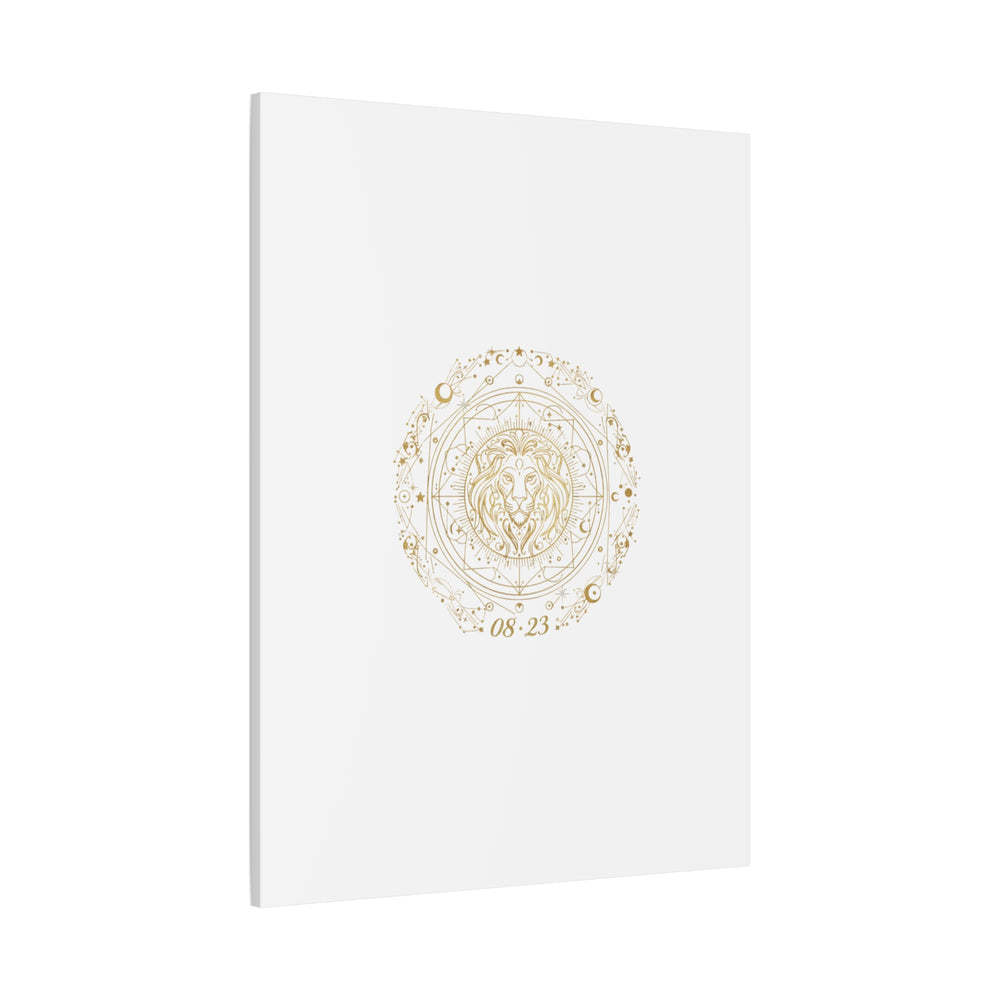 Gold Leo Zodiac Canvas, Astrological Constellation Art | Metallic Lion Wall Art