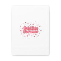 Besties Forever Canvas | Galentine’s Friendship Wall Art, Pink Confetti