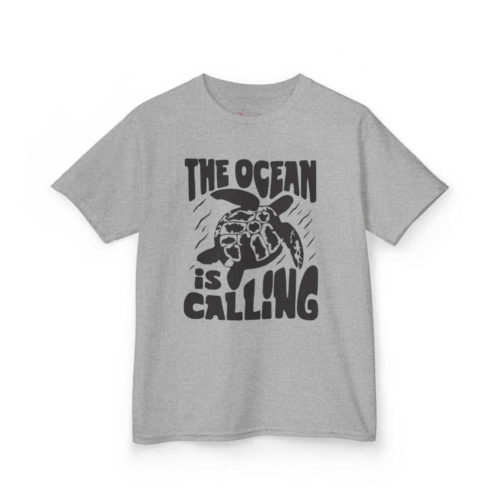 Gildan 5000B | Kids' Sea Turtle Adventure T-Shirt - "The Ocean is Calling" Graphic Tee