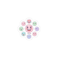 Hand-Drawn Emoticon Flower Sticker | Cute Emoji Sticker Pattern, Pastel Doodle