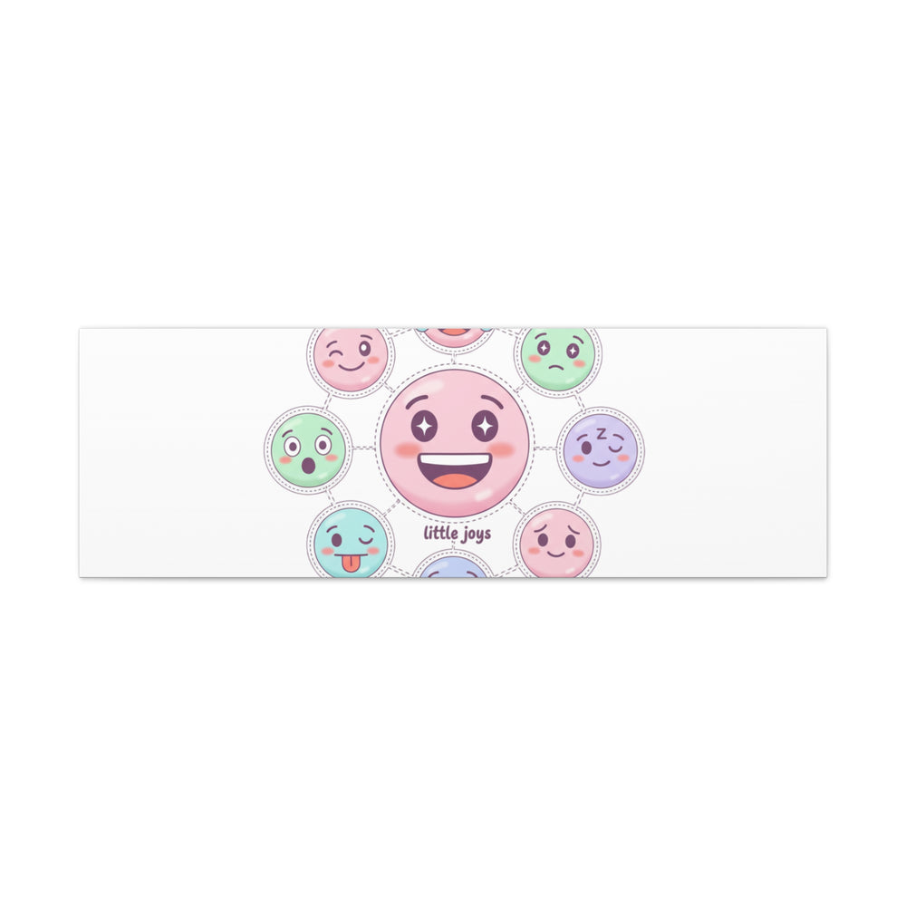 Hand-Drawn Emoticon Sticker Pattern Canvas | Cute Emoji Repeat Print