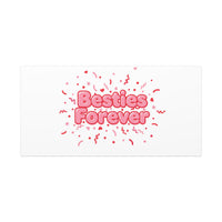 Besties Forever Canvas | Galentine’s Friendship Wall Art, Pink Confetti