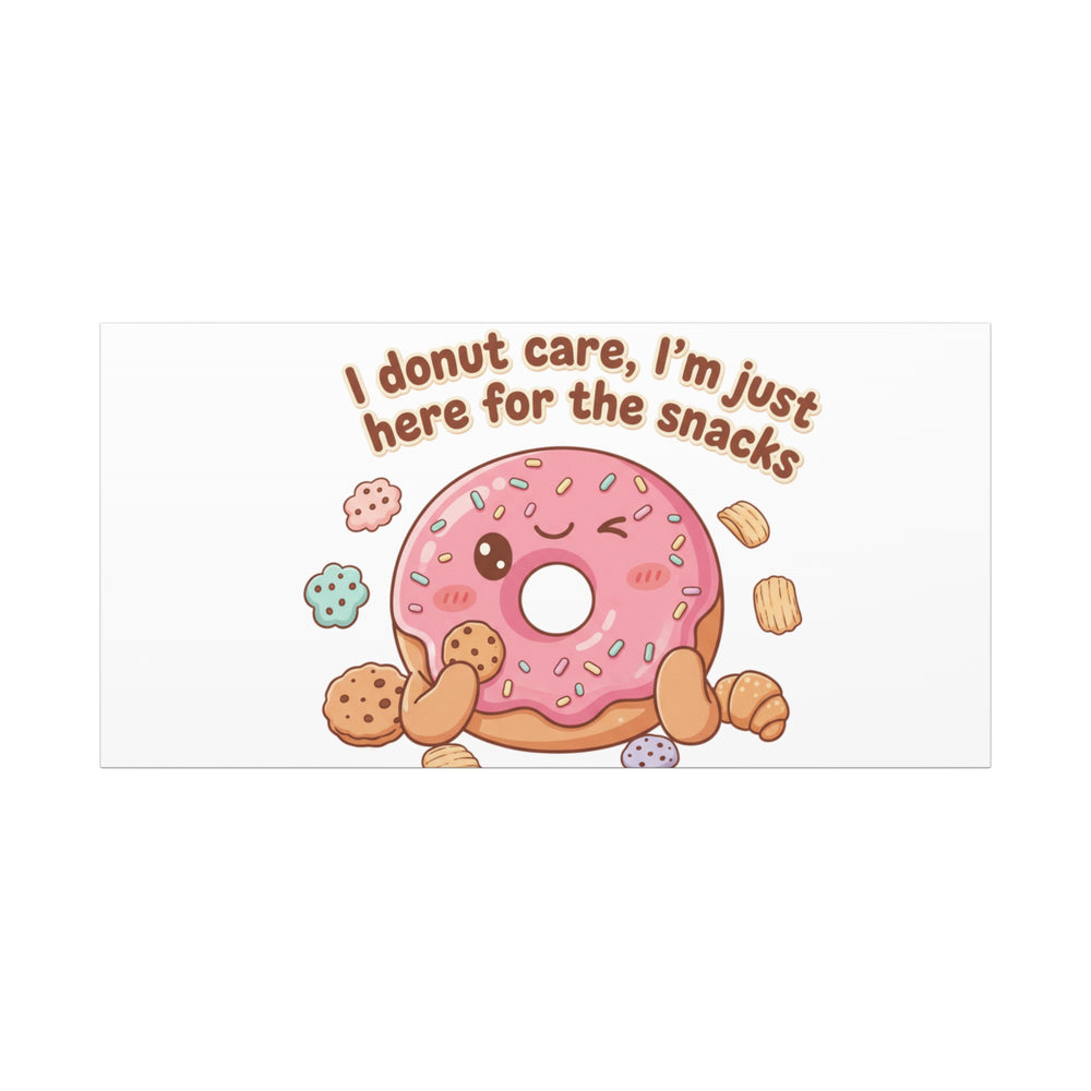 Donut Snacks Pun Canvas | Food & Snack Humor, Cozy Kawaii Art