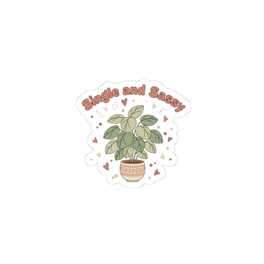 Single and Sassy Kiss-Cut Stickers | Anti Valentine, Pastel Plant Sticker