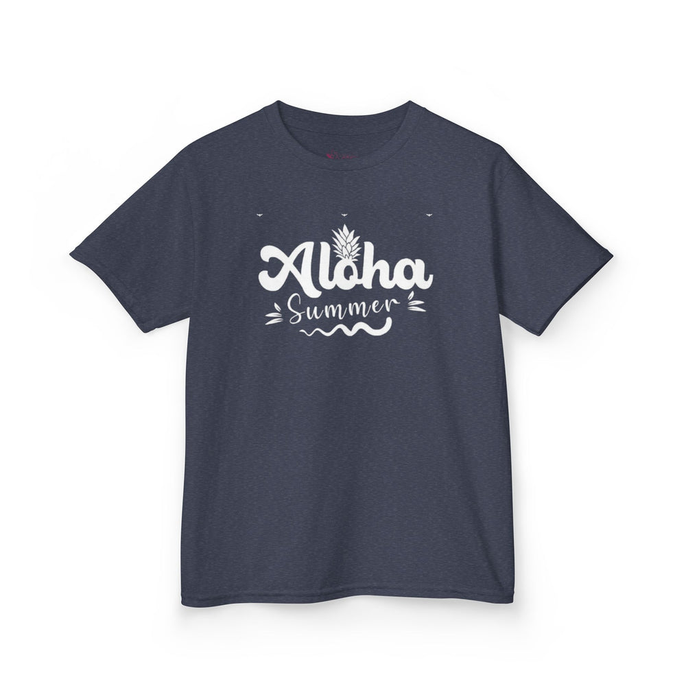 Gildan 5000B | Kids' "Aloha Summer" Graphic Tee – Soft Cotton Beach & Vacation T-Shirt