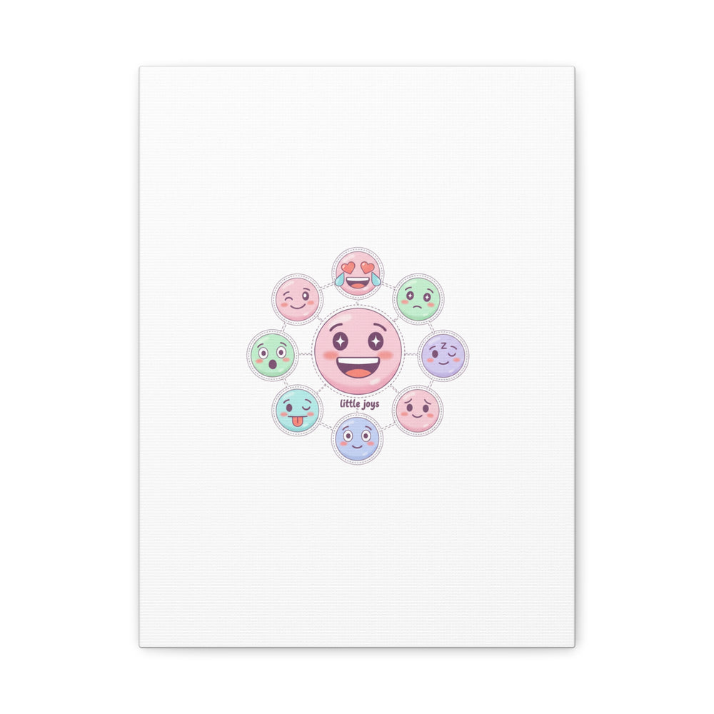 Hand-Drawn Emoticon Sticker Pattern Canvas | Cute Emoji Repeat Print