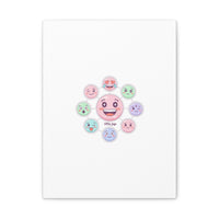 Hand-Drawn Emoticon Sticker Pattern Canvas | Cute Emoji Repeat Print