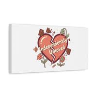 Independently Unloved Heart Print Canvas | Anti Valentine, Single Humor