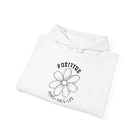 Gildan 18500 | Unisex "Positive Mind Vibes Life" Flower Hoodie – Minimalist Daisy Graphic – Premium Soft Fleece Motivational Pullover