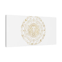 Gold Leo Zodiac Canvas, Astrological Constellation Art | Metallic Lion Wall Art