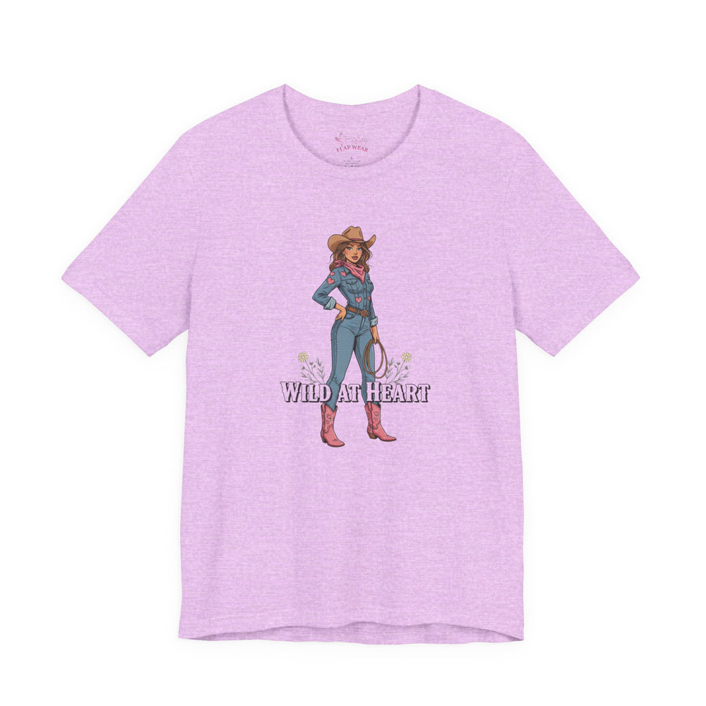 Bella+Canvas3001 | Wild at Heart Cowgirl Tee | Western Valentine, boot heart design