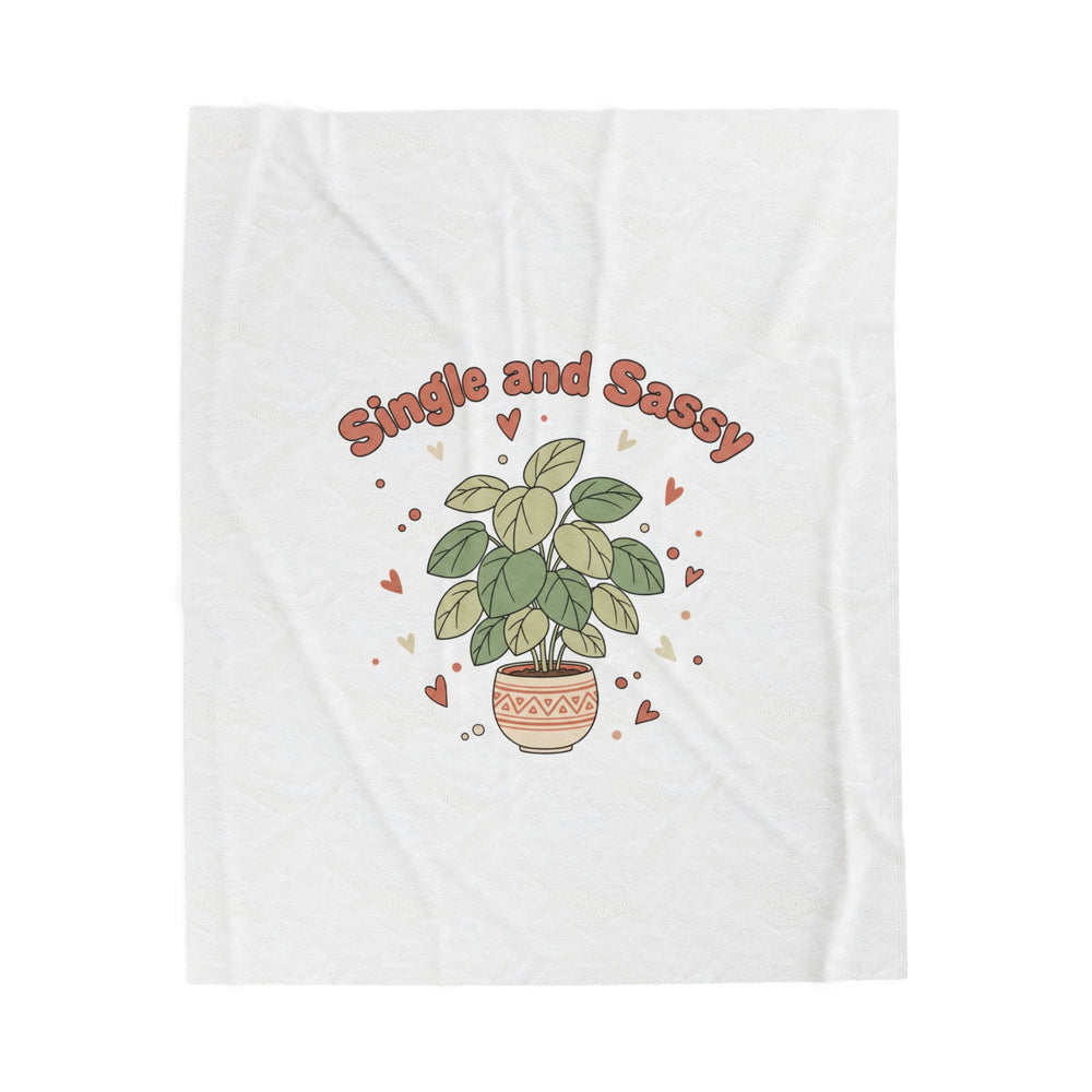 Single and Sassy Velveteen Plush Blanket | Anti Valentine, Funny Single Humor
