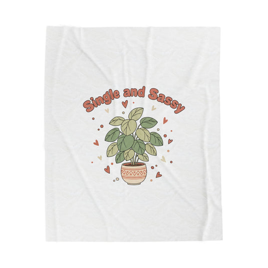 Single and Sassy Velveteen Plush Blanket | Anti Valentine, Funny Single Humor