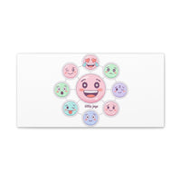 Hand-Drawn Emoticon Sticker Pattern Canvas | Cute Emoji Repeat Print