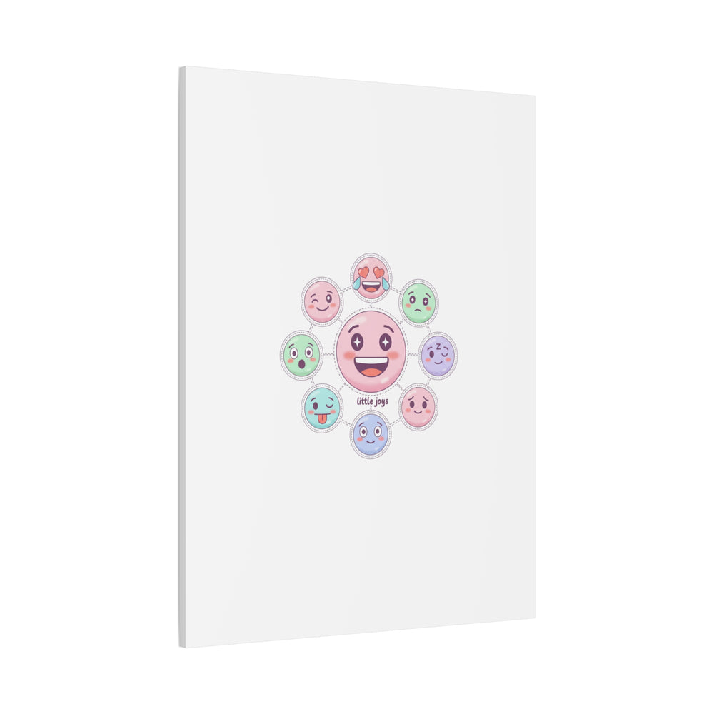 Hand-Drawn Emoticon Sticker Pattern Canvas | Cute Emoji Repeat Print