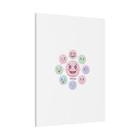 Hand-Drawn Emoticon Sticker Pattern Canvas | Cute Emoji Repeat Print