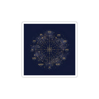 Zodiac Constellation Wheel Sticker | Astrology, Cosmic Gold Foil
