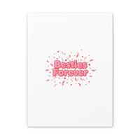 Besties Forever Canvas | Galentine’s Friendship Wall Art, Pink Confetti