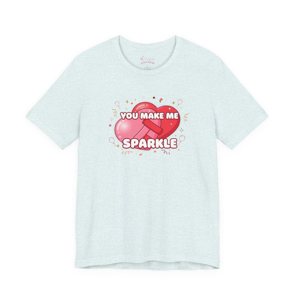 Bella+Canvas3001 | You Make Me Sparkle T-Shirt | Galentine's Friendship Tee, Pink Heart Design