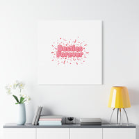 Besties Forever Canvas | Galentine’s Friendship Wall Art, Pink Confetti