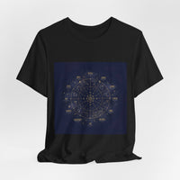 Zodiac Wheel Constellation Tee | Astrology Chart, Gold Foil Cosmic Design