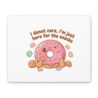 Donut Snacks Pun Canvas | Food & Snack Humor, Cozy Kawaii Art