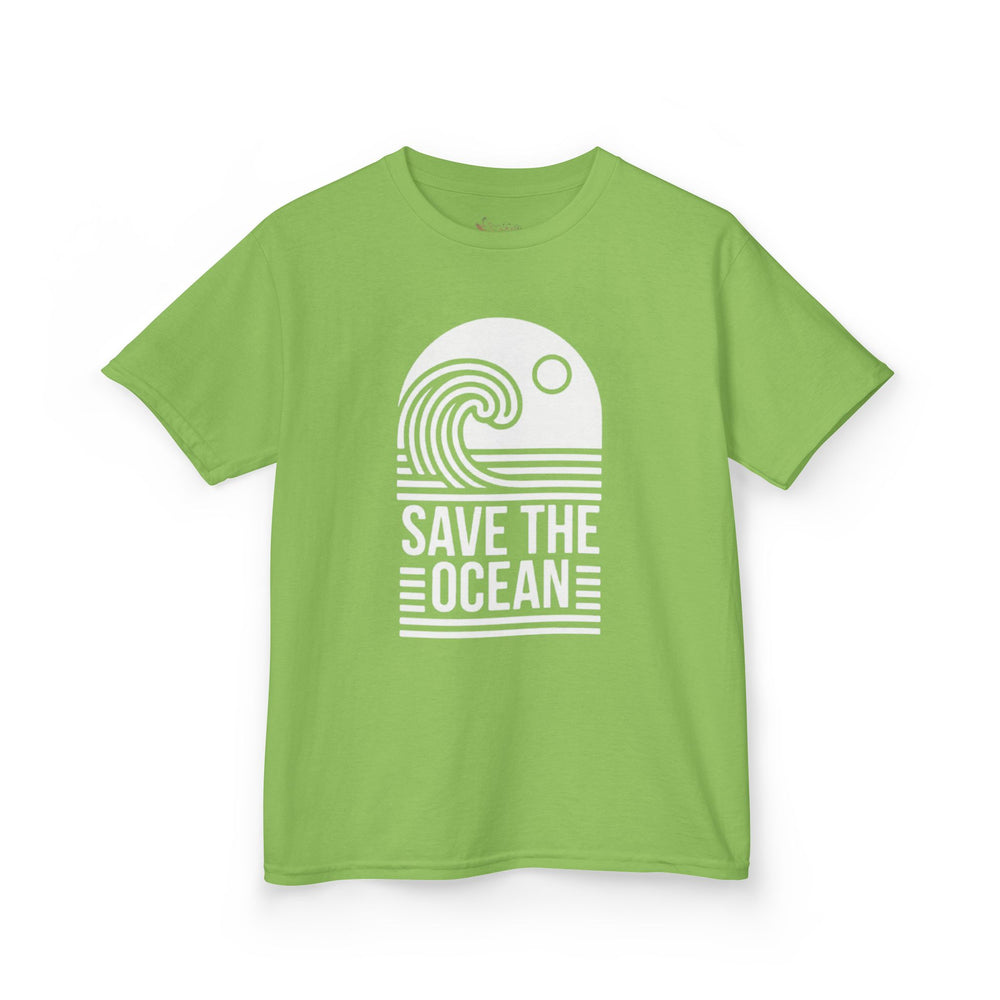 Gildan 5000B | Kids' Save the Ocean Eco-Graphic T-Shirt | Soft Cotton Ocean Wave Tee