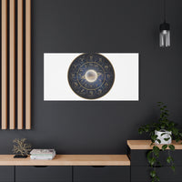 Zodiac Constellation Wheel Canvas, Astrology Art Print | Gold Foil Galaxy