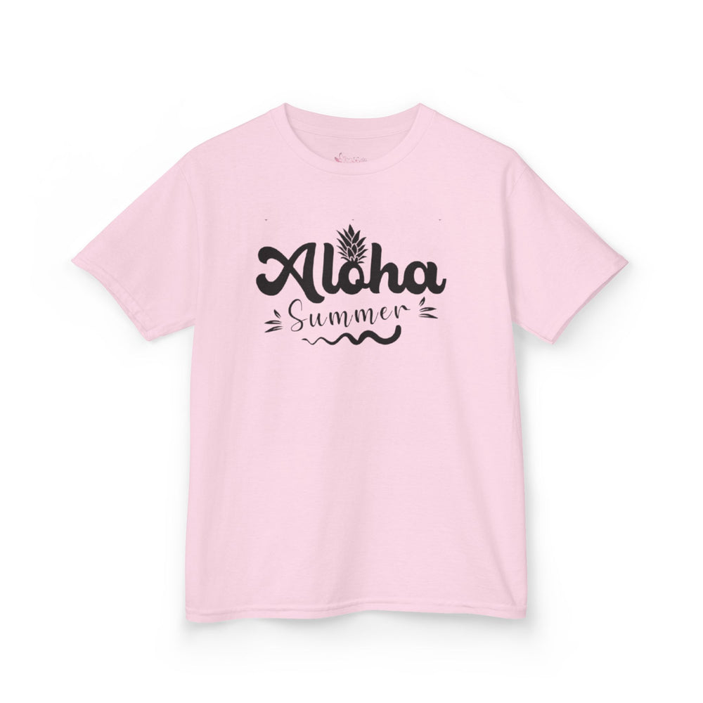 Gildan 5000B | Kids' "Aloha Summer" Graphic Tee – Soft Cotton Beach & Vacation T-Shirt