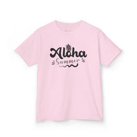 Gildan 5000B | Kids' "Aloha Summer" Graphic Tee – Soft Cotton Beach & Vacation T-Shirt