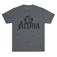 Next Level 6010 | Unisex Vintage Aloha Hibiscus Unisex Tri-Blend Tee – Retro Beach Vibes