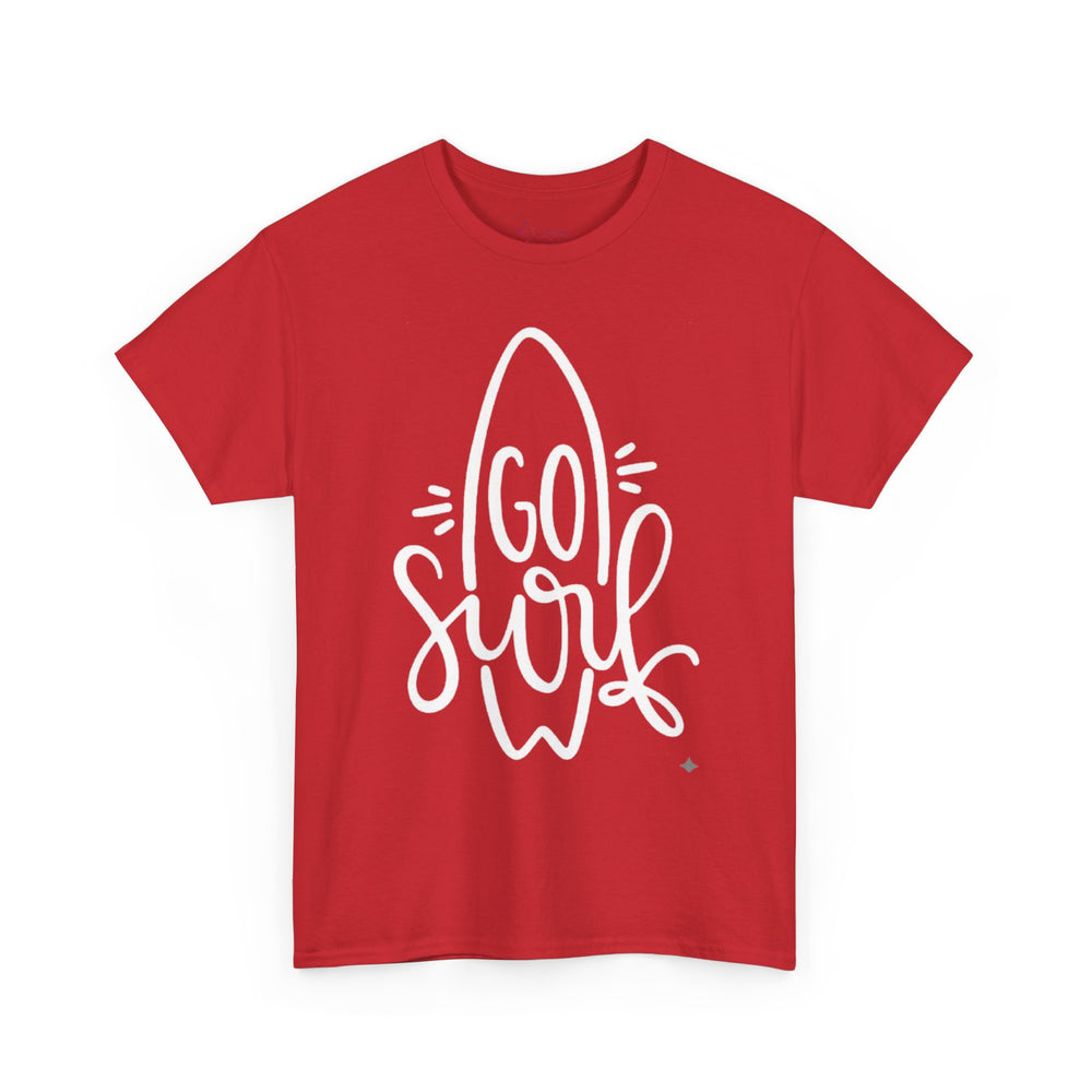 Gildan 5000 | Unisex Go Surf Cotton T-Shirt - Minimalist Coastal Surfboard Design
