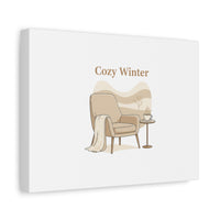Cozy Winter minimal line art Canvas | Slow Life, soft life neutral wall decor