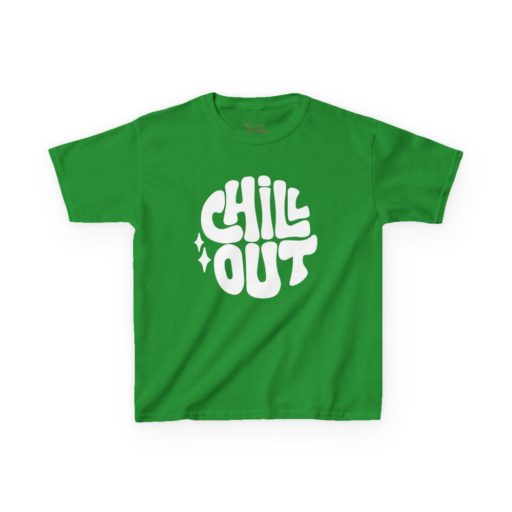 Gildan 5000B | Groovy "Chill Out" Kids' Cotton T-Shirt – Retro Aesthetic Youth Graphic Tee