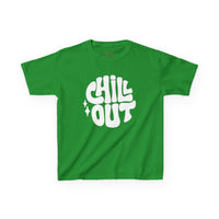 Gildan 5000B | Groovy "Chill Out" Kids' Cotton T-Shirt – Retro Aesthetic Youth Graphic Tee
