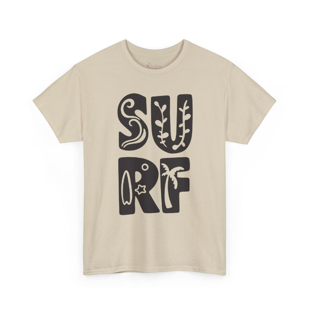 Gildan 5000 | Unisex Retro Hand-Drawn Surf Graphic Tee | Aesthetic Boho Beach T-Shirt | Coastal Lifestyle Unisex Top