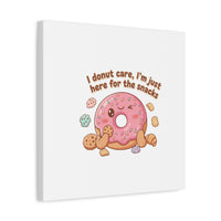 Donut Snacks Pun Canvas | Food & Snack Humor, Cozy Kawaii Art