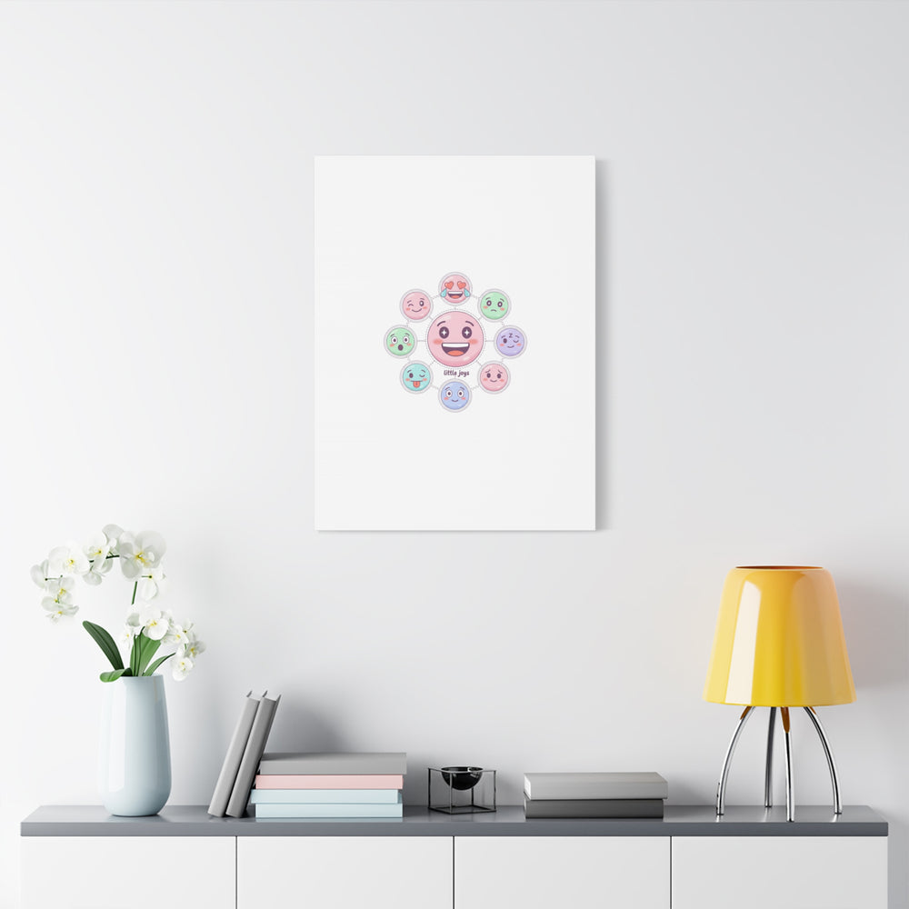 Hand-Drawn Emoticon Sticker Pattern Canvas | Cute Emoji Repeat Print