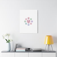 Hand-Drawn Emoticon Sticker Pattern Canvas | Cute Emoji Repeat Print