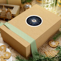 Zodiac Constellation Wheel Sticker | Astrology Cosmic Galaxy, Metallic Accent