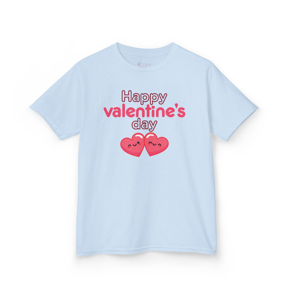 Kids Happy Valentine’s Day T-Shirt – Youth Modern Typography Graphic Tee – Soft Cotton Holiday School Shirt for Boys & Girls