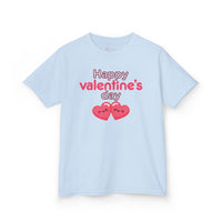 Kids Happy Valentine’s Day T-Shirt – Youth Modern Typography Graphic Tee – Soft Cotton Holiday School Shirt for Boys & Girls